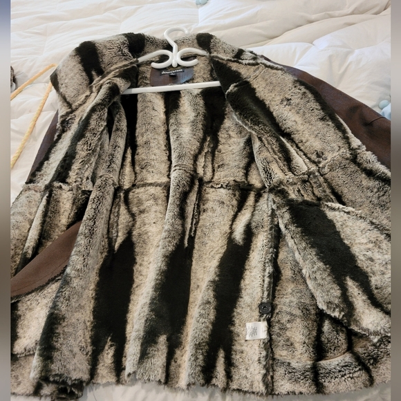 Dennis Basso Faux Suede Leather Jacket With Faux Fur Lining Med - Picture 2 of 11